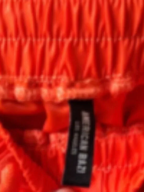 Women's Size S Orange Zipper Drawstring Waist Nylon Parachute Joggers Pants - Picture 3 of 4